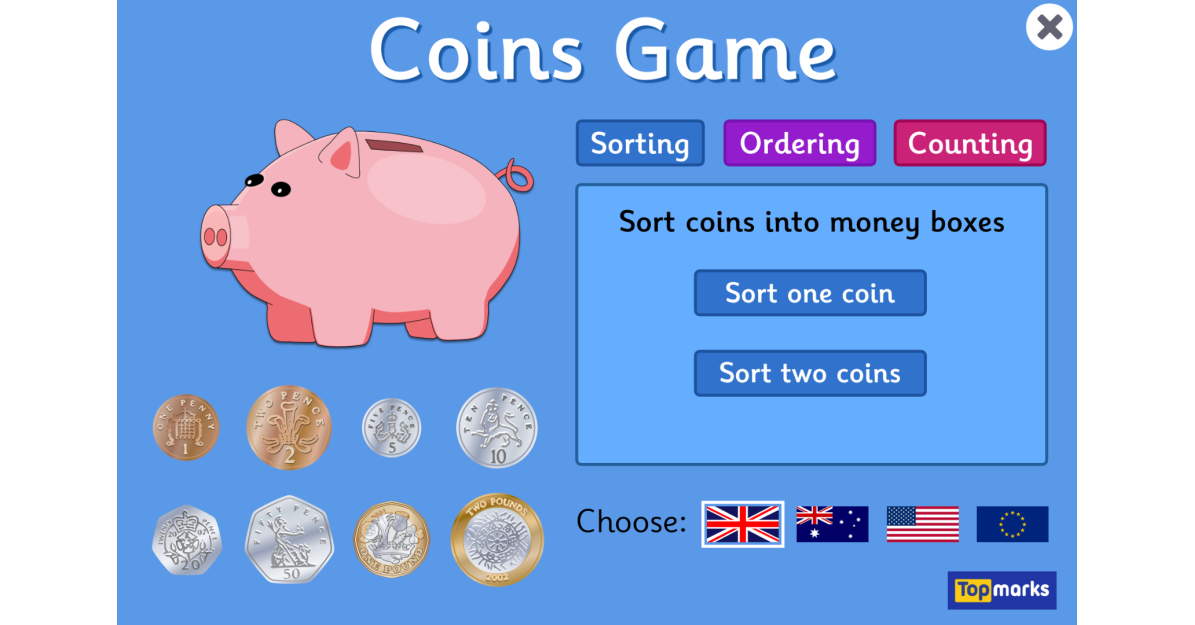 Coins Game For 4 10 Year Olds